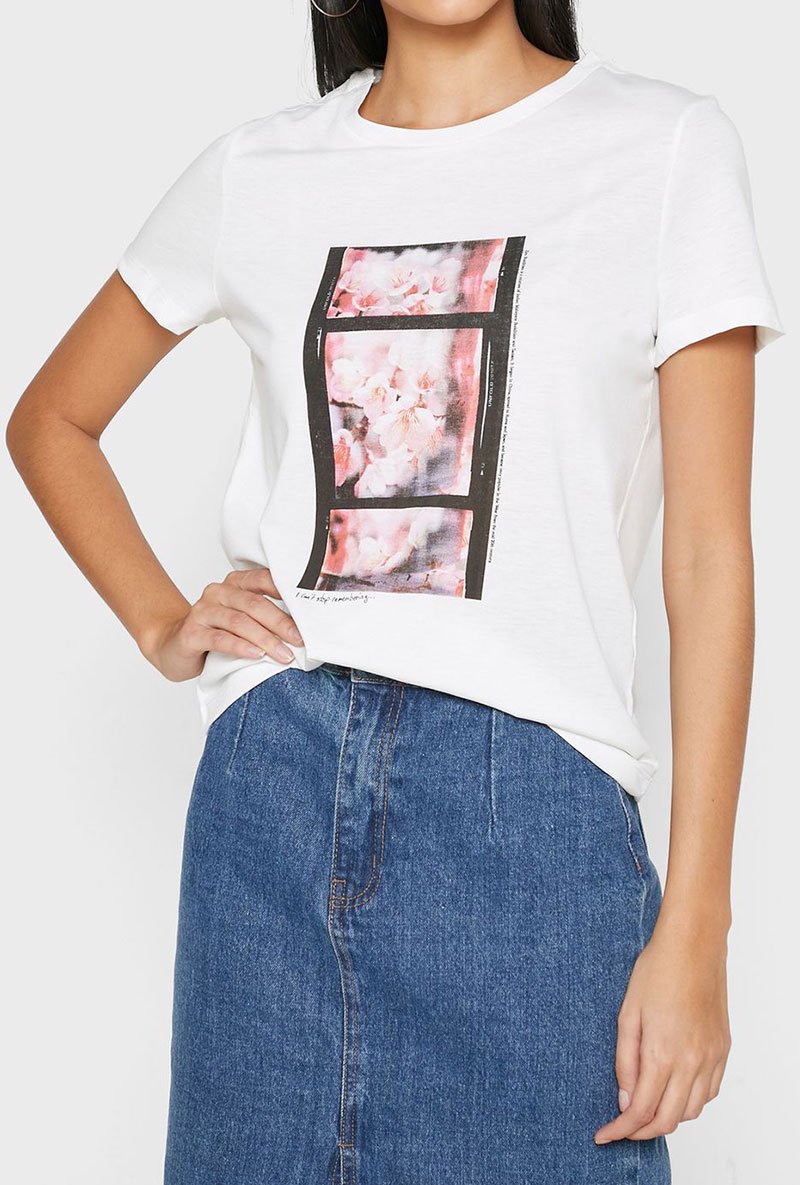 ANNA PINK FLOWER TEE