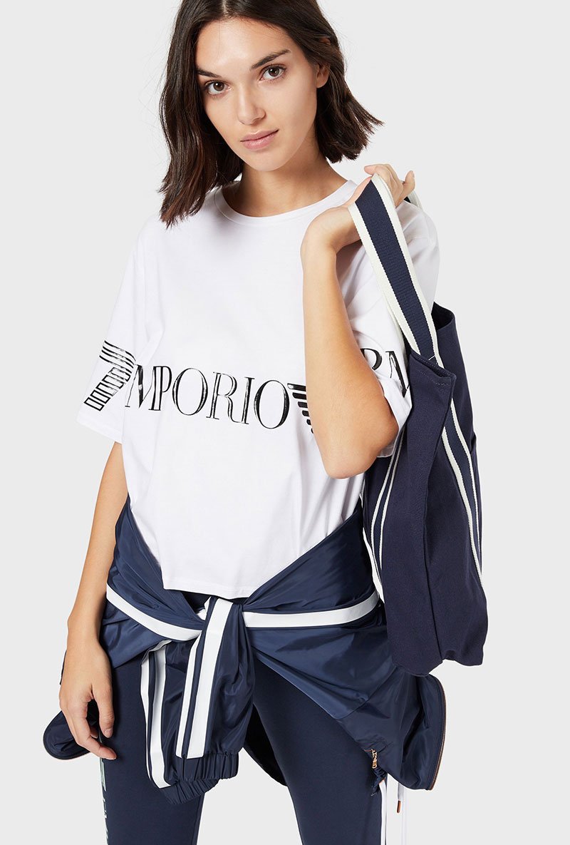 CROPPED LOGO PRINT TSHIRT