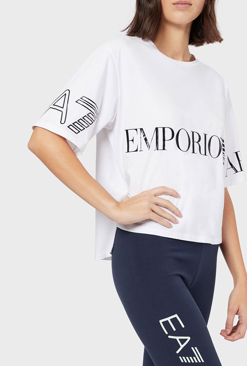 CROPPED LOGO PRINT TSHIRT