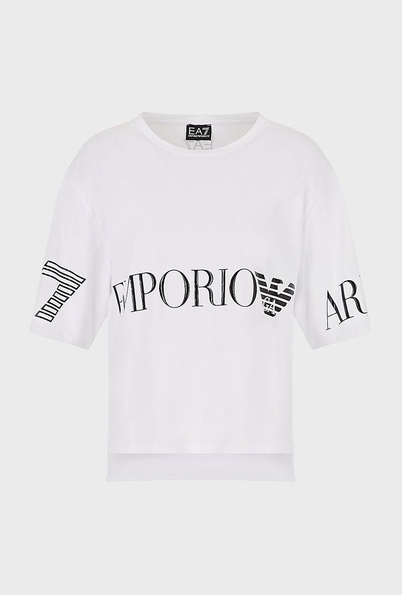 CROPPED LOGO PRINT TSHIRT