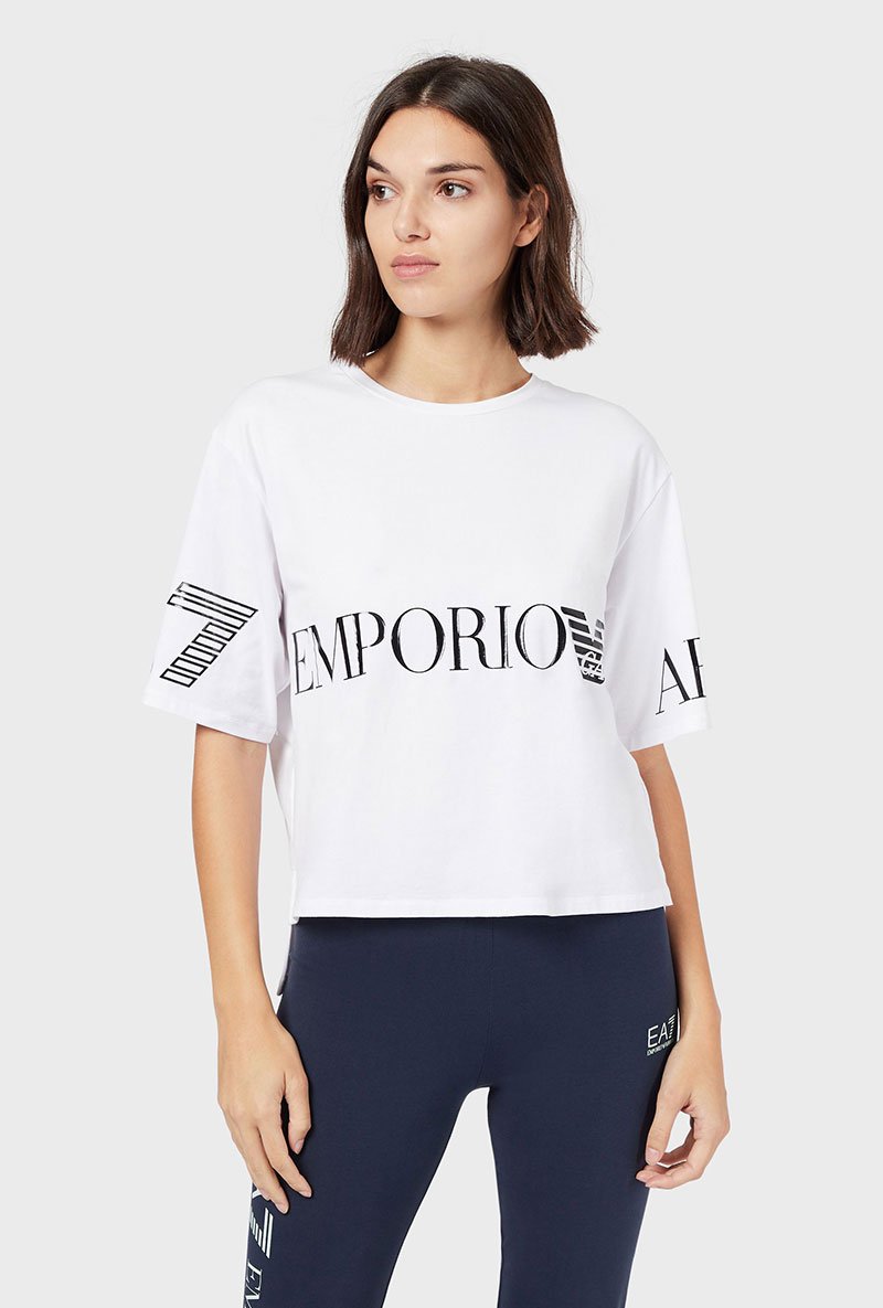CROPPED LOGO PRINT TSHIRT