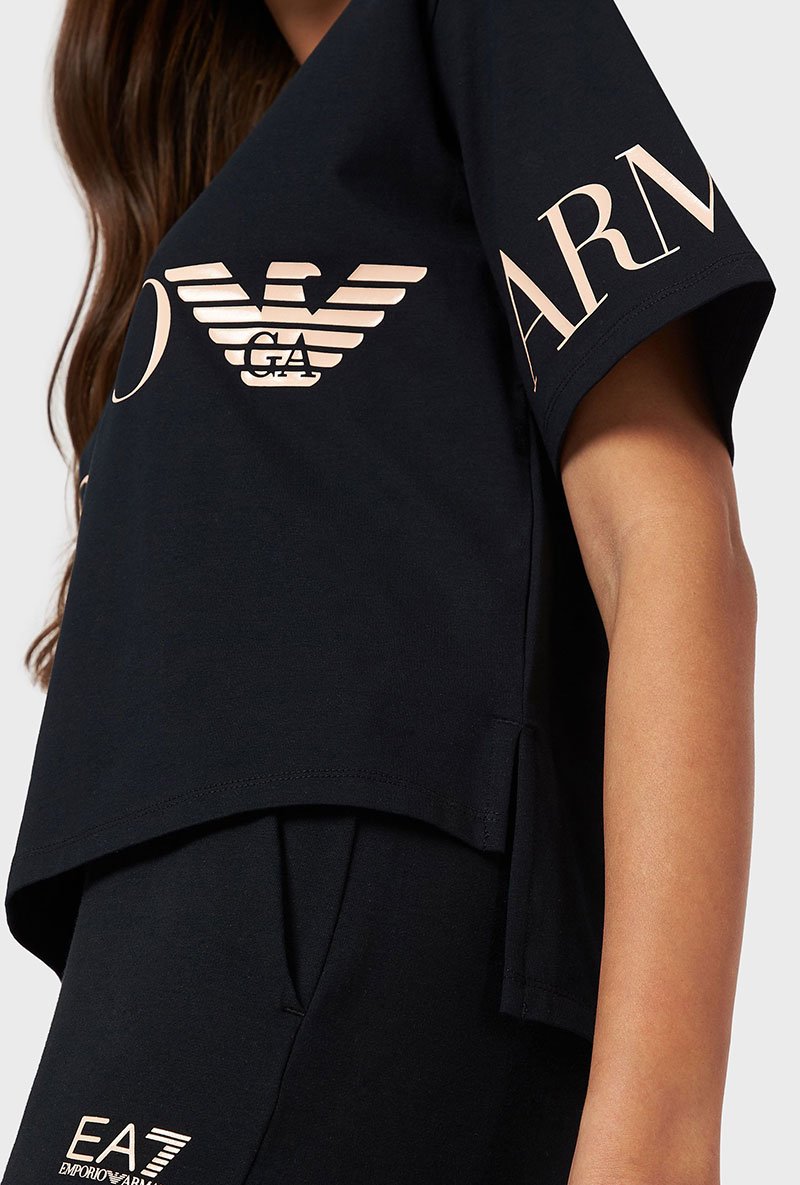 CROPPED LOGO PRINT TSHIRT