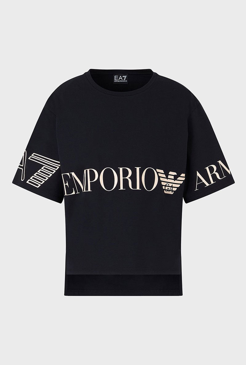 CROPPED LOGO PRINT TSHIRT