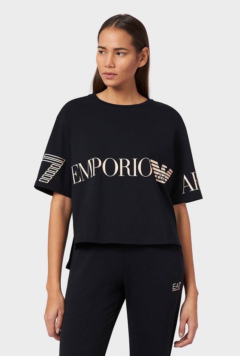 CROPPED LOGO PRINT TSHIRT