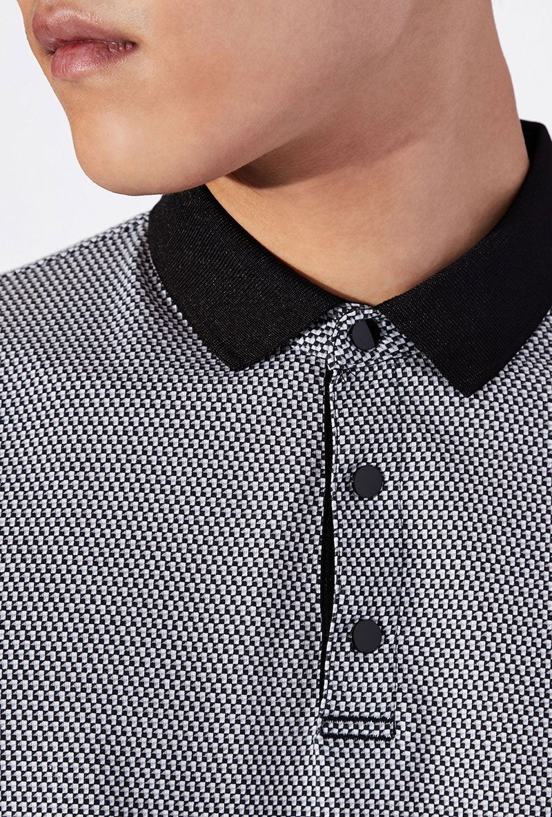 ARMANI EXCHANGE 3D PATTERN POLO