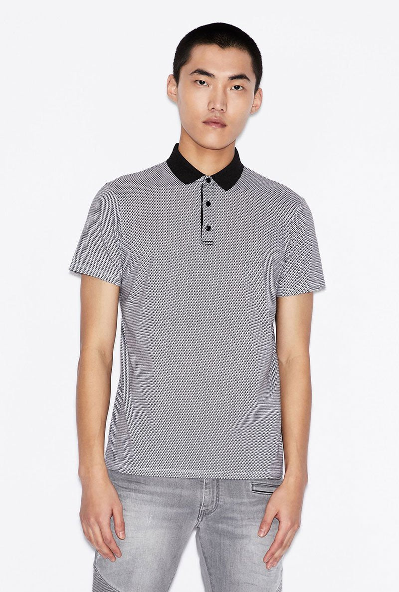 ARMANI EXCHANGE 3D PATTERN POLO