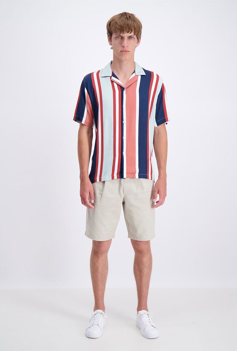 STRIPED VISCOSE SHIRT