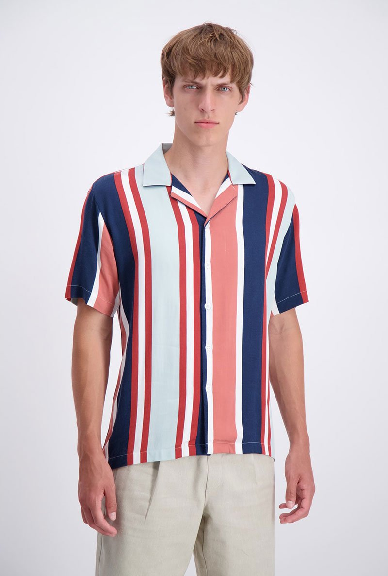 STRIPED VISCOSE SHIRT