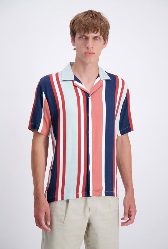 STRIPED VISCOSE SHIRT