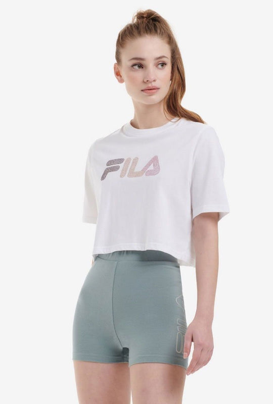 NASIBA DIAMANTE CROP LOGO TEE