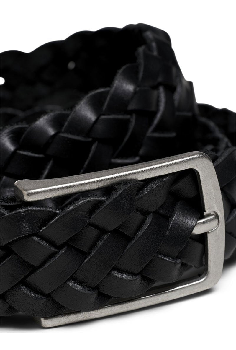JACK AND JONES COLE BRAIDED LEATHER BELT