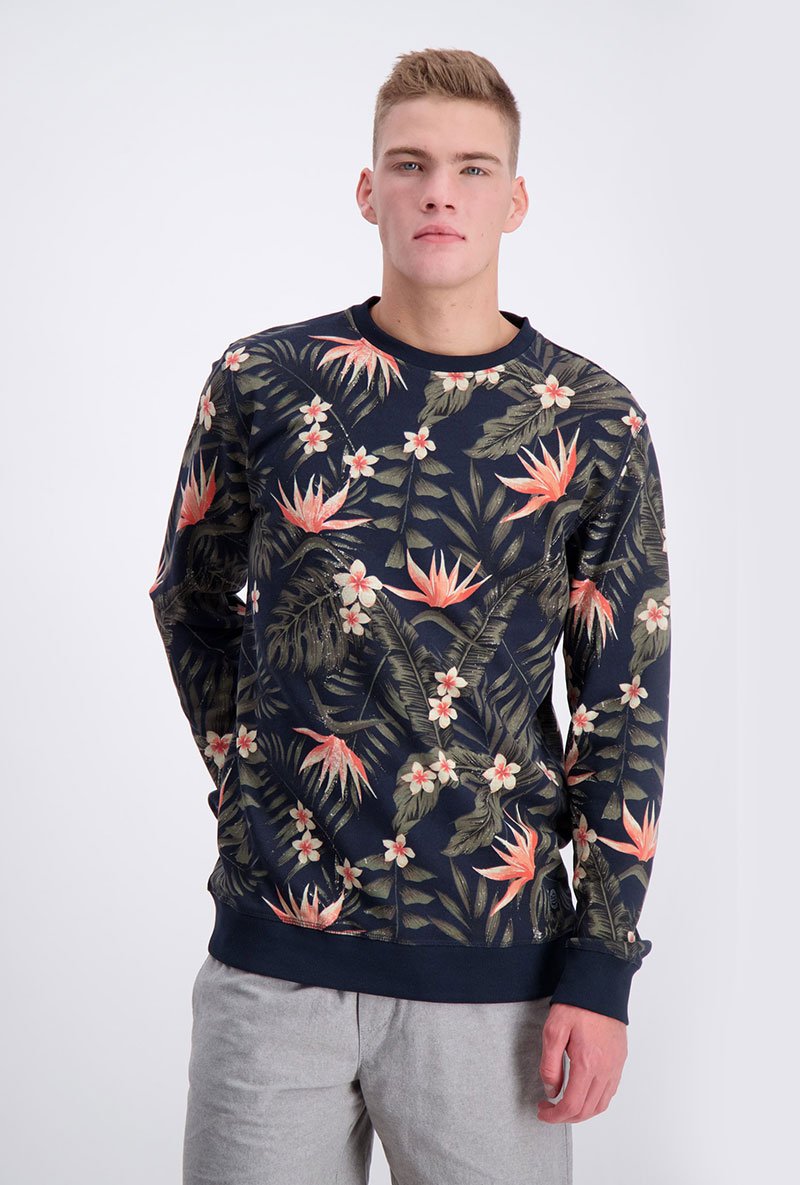 FLORAL CREW NECK SWEATSHIRT