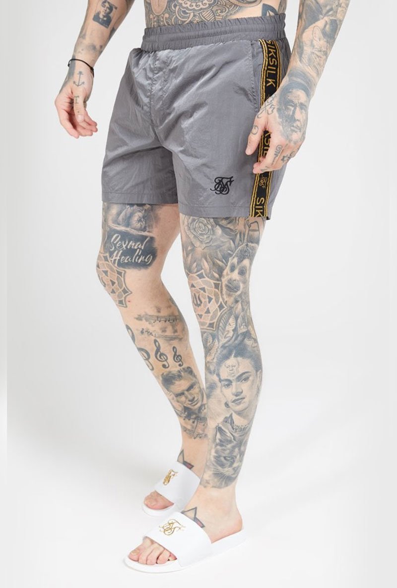 CRUSHED NYLON TAPE SHORTS