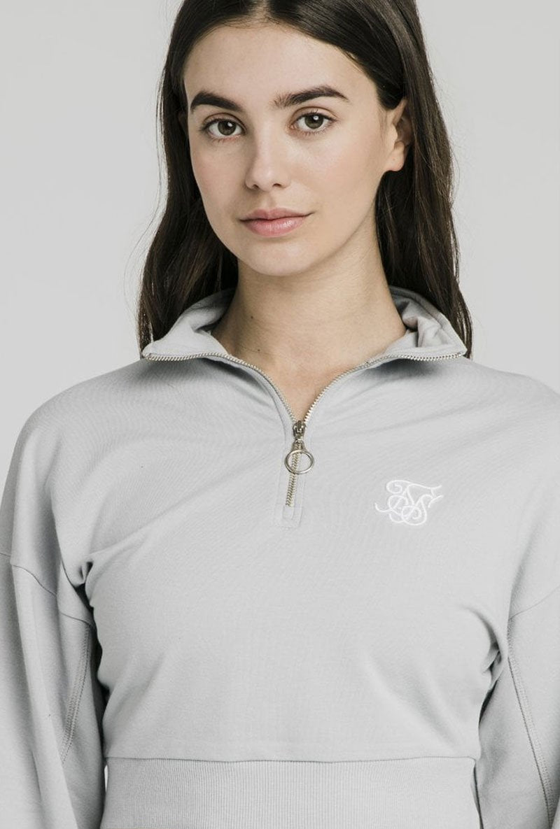 QUARTER ZIP CROP SWEAT