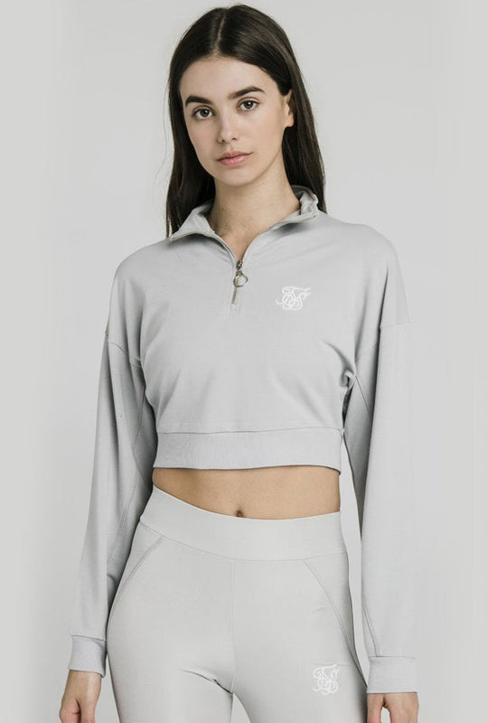 QUARTER ZIP CROP SWEAT