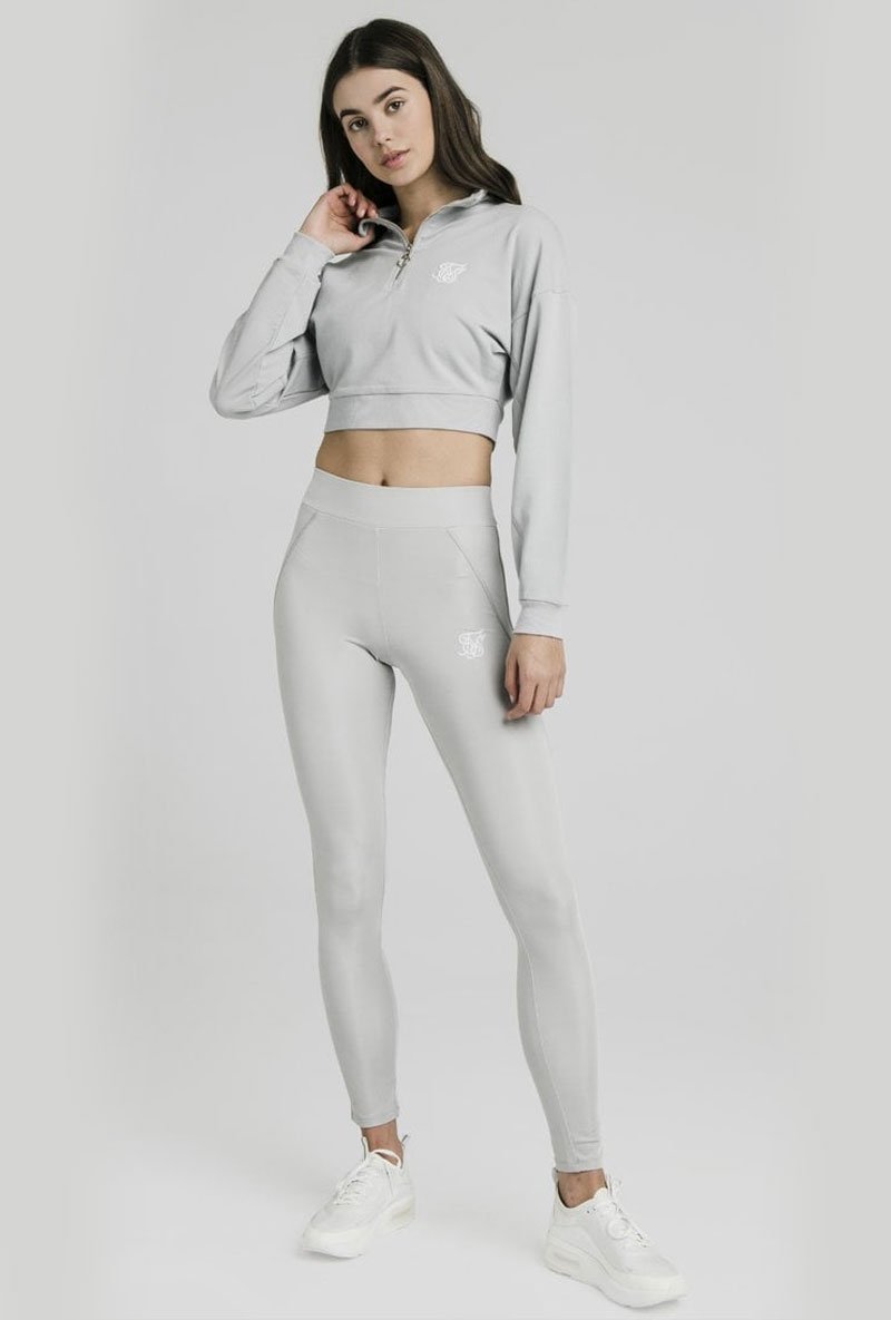 QUARTER ZIP CROP SWEAT