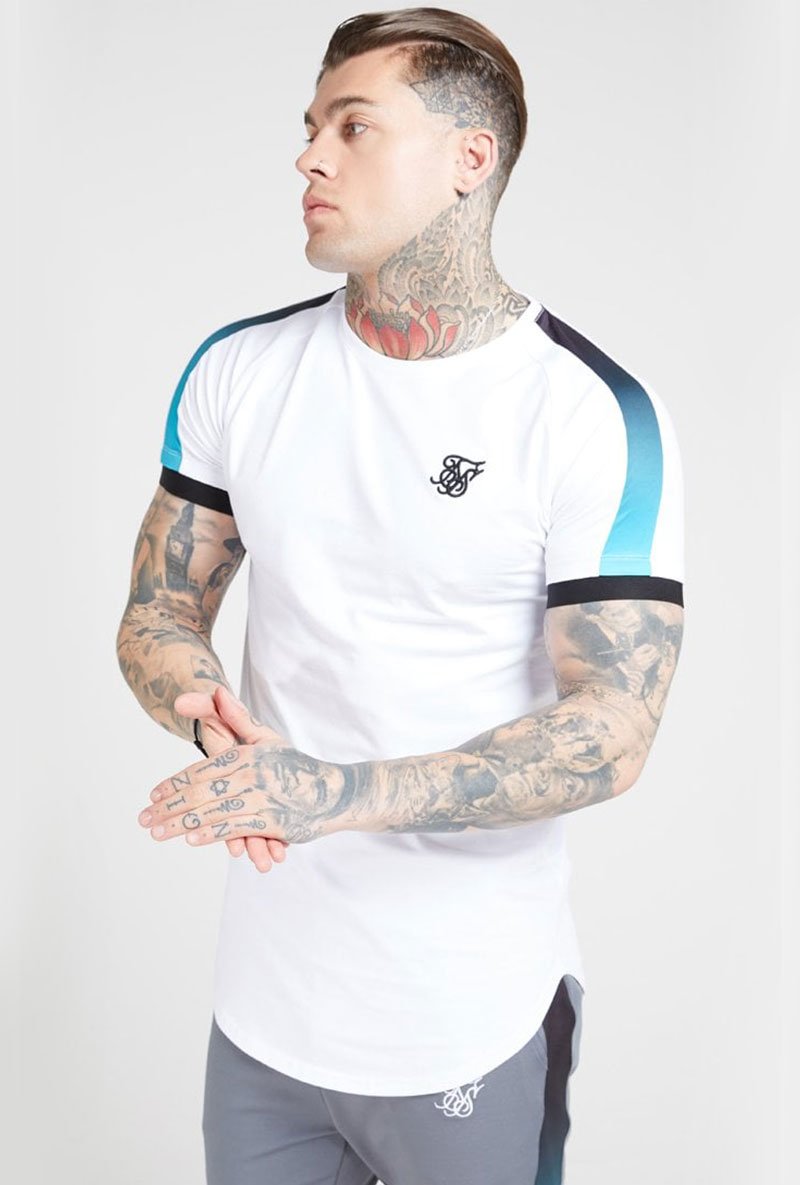 INSET CUFF FADE PANEL TECH TEE