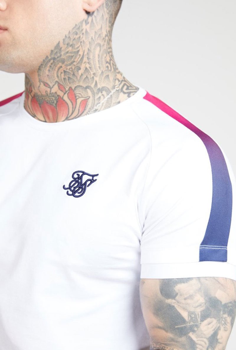 INSET CUFF FADE PANEL TECH TEE