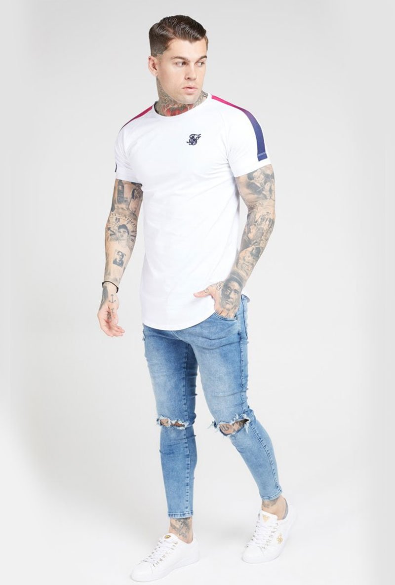 INSET CUFF FADE PANEL TECH TEE