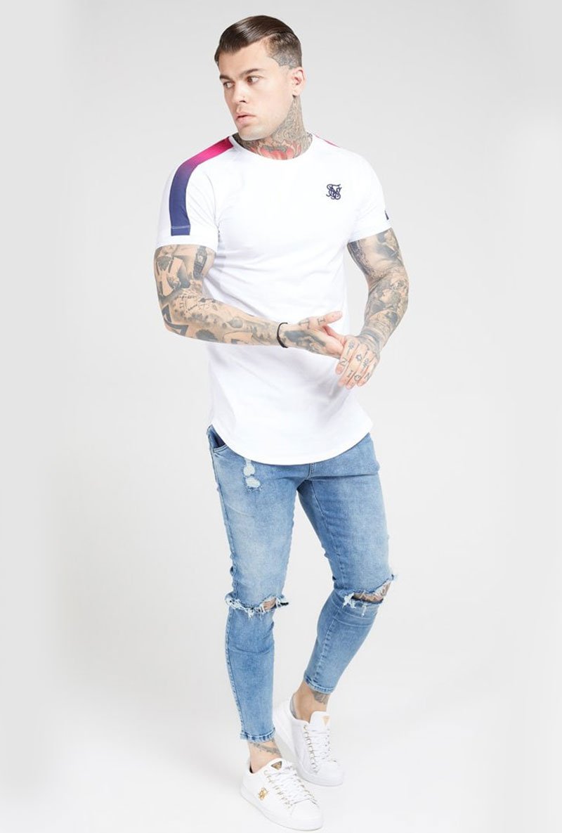 INSET CUFF FADE PANEL TECH TEE