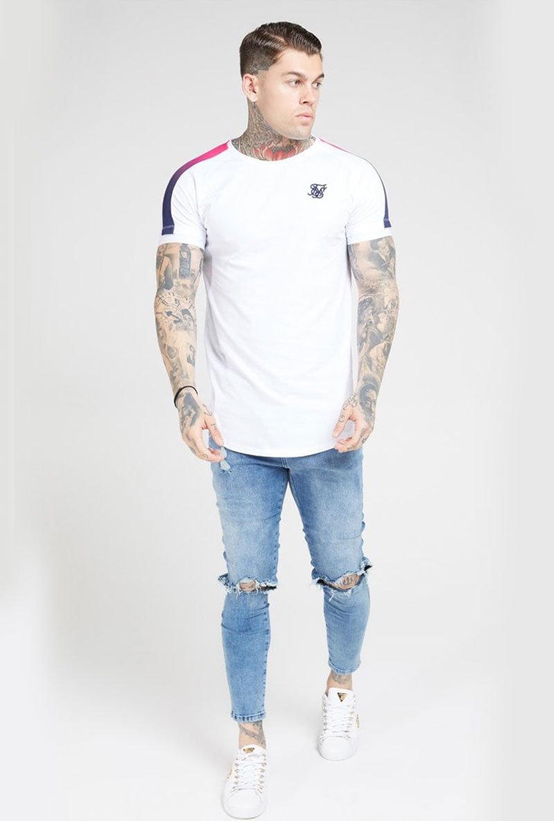 INSET CUFF FADE PANEL TECH TEE