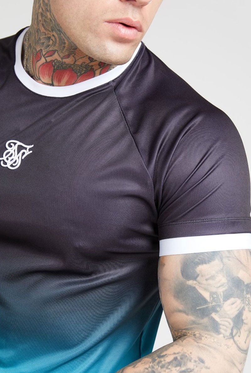 RAGLAN STRAIGHT HEM FADE TEE