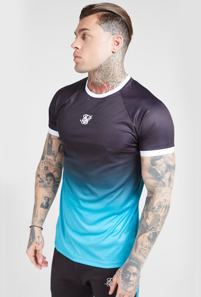 RAGLAN STRAIGHT HEM FADE TEE