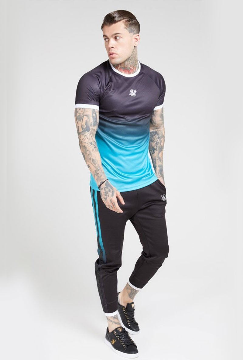RAGLAN STRAIGHT HEM FADE TEE