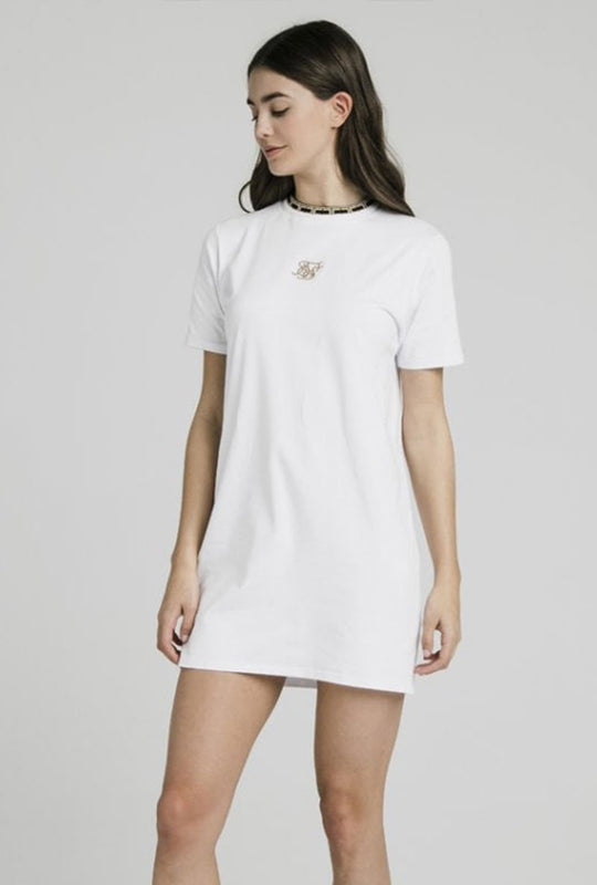 TAPE COLLAR TSHIRT DRESS