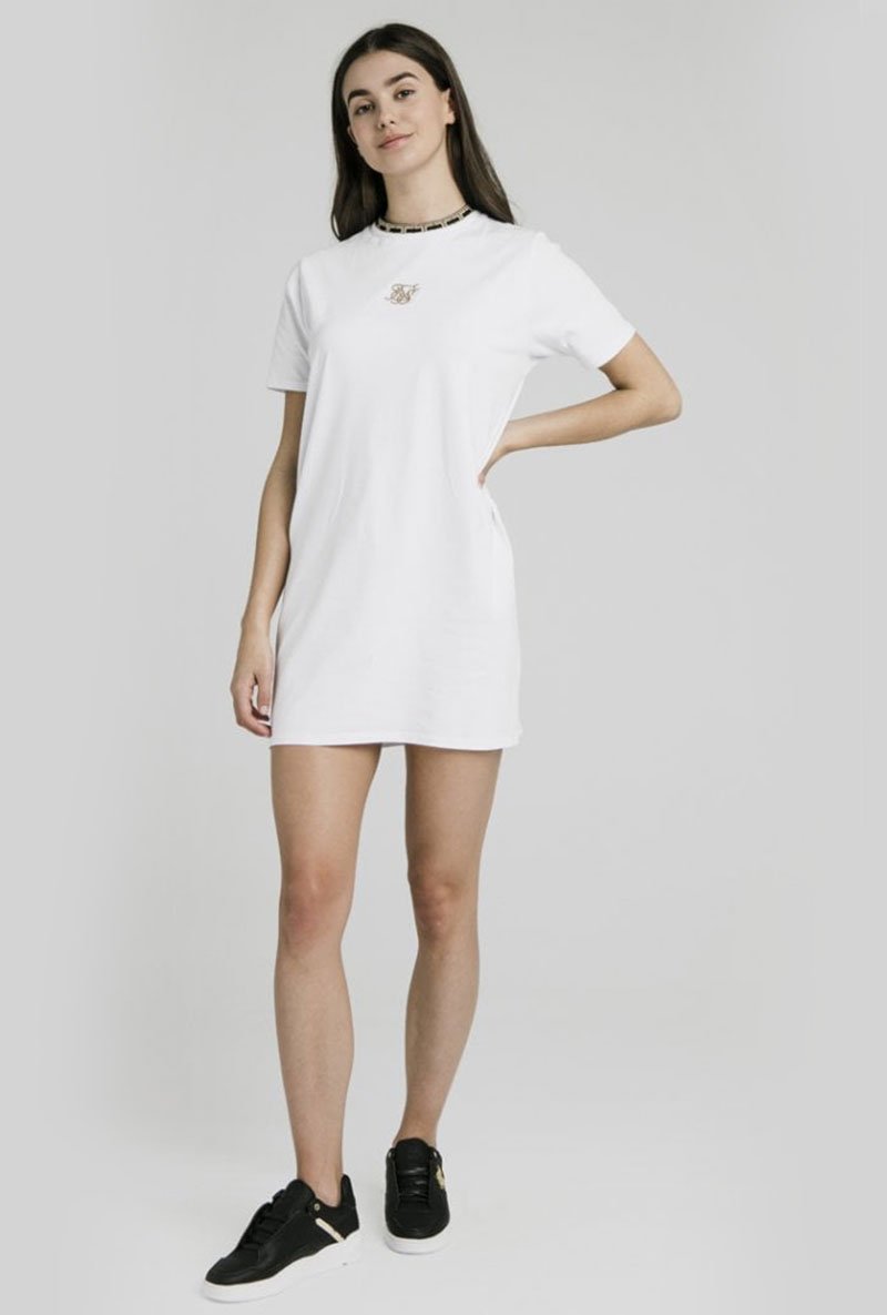 TAPE COLLAR TSHIRT DRESS