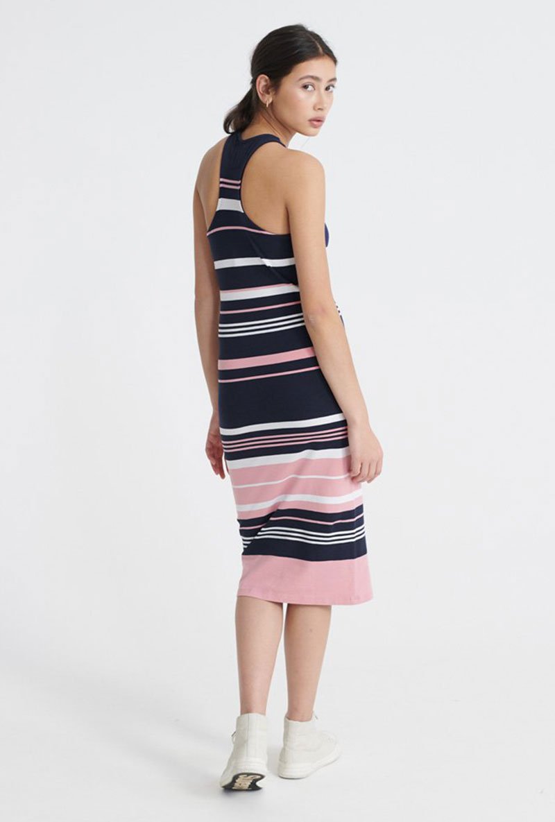 VERIGATED STRIPE MIDI DRESS